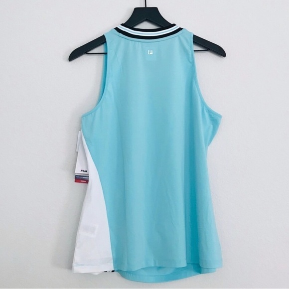 New! Fila Tennis Love Game Full Coverage Aqua Blue  UPF 50+ Tank Top - Picture 5 of 16